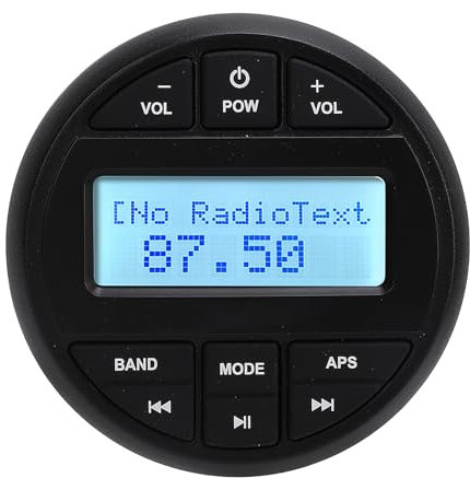 Radio Marina Bluetooth Estéreo para Barco, Receptor de Audio Impermeable para Barco, Reproductor Digital de Grado Marino con Radio FM Am, Entrada USB/AUX/MP3, Subwoofer,