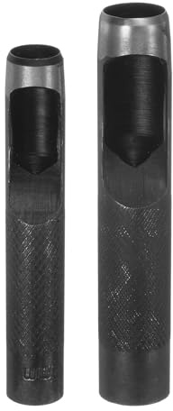 QUARKZMAN 2 Stück Leder Lochstanzer Set 12mm/15mm Karbonstahl Hohle Runde Locheisen Set Leder Lochstanzer für Gürtel, Uhrenarmband, Papier, Kunststoff, Lederhandwerk