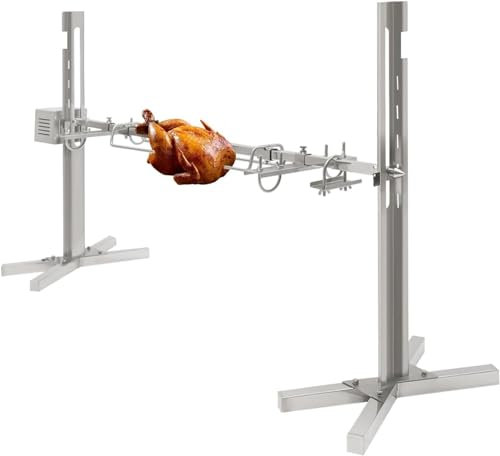 VBVARV Kit De Rôtissoire Électrique Grande Capacité Barbecue À Rôtir À La Broche Rotatif À 360° avec Hauteur Réglable pour Une Fête De Camping en Plein Air