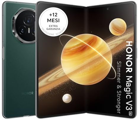 HONOR Magic V3 5G Mobile Phone, Sim Free, 9.2mm Folding Screen Smartphone, 5150mAh all-day battery,12GB+512GB, IPX8 Rating for Water Resistance, dual SIM, Android 14, Verde (Green)