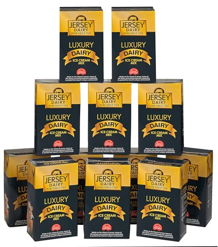 Cooks Professional Jersey Luxury Ice Cream Mix | Soft Serve Creamy Taste Icecream Mixture for Home or Commercial use | Superior Creamy Vanilla Taste | 12 x 1L