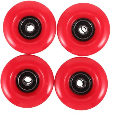 BESPORTBLE 4 Stück Pu Rollen Für Rollschuhe Langlebige Kleine Ersatzrollen in Rot Hochelastisch Und Austauschbar Rollschuhzubehör Für Kinder Und Erwachsene Outdoor Skating