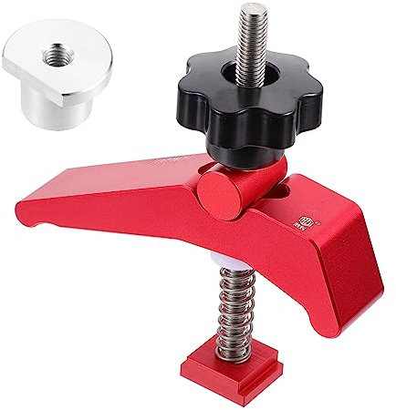 FOYTOKI Aluminum Alloy t Track Clamp Woodworking Tool Hold Down Clamp Rustproof for Woodworking