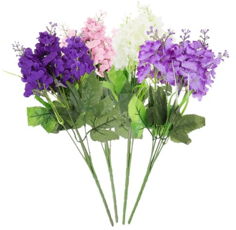 PRETYZOOM 4stücke Kunstblumen Blumendeko Künstliche Blumen DIY Blumen Deko Blumenstecker für Partyaccessoires Innenräume und Außendekoration