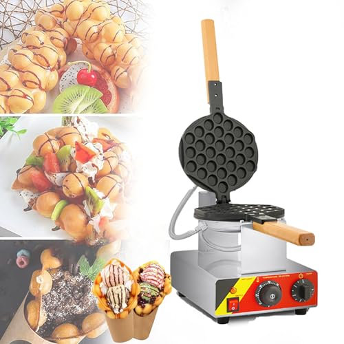 CWCQGH Bubble Waffle Maker, Waffle Iron Egg Waffle Maker Double Eggettes Maker Commerical Non-Stick Electric,easy to clean,for restaurant, cafe,sidewalk vendor,family kitchen