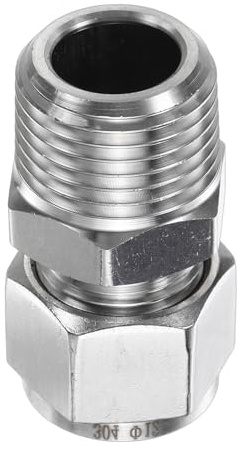 QUARKZMAN Edelstahl Kompressionsrohr Verschraubung 12mm OD x 1/2 NPT Gewinde Männlich Gerade Kupplung Adapter Rohrfitting Klemmringverschraubung für Öl Gas Wasser