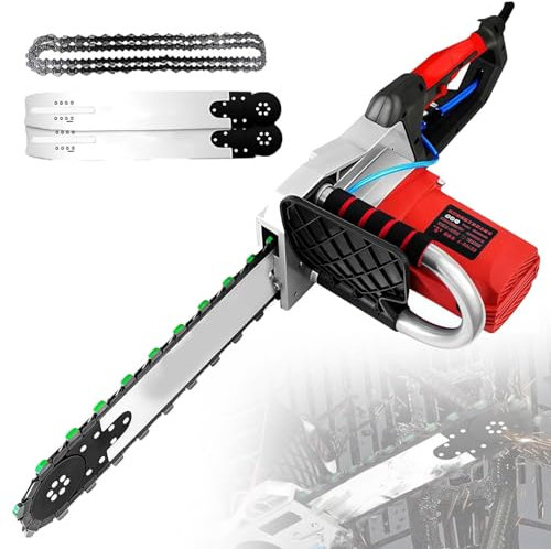 5800w/6500w Máquina Ranuradora Pared,Máquina Cortadora de Hormigón con Bomba Agua,decoración Sin Polvo Y Máquina Ranuradora Sin ángulo Muerto con 2 cadenas y 2 Cuchilla,480