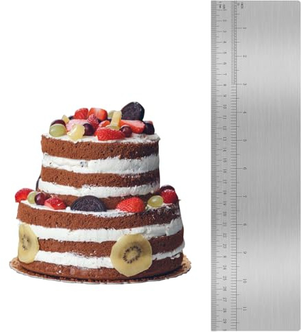 12 Inches Stainless Steel Cake Scraper Leveler and Smoother Metal Cake Scraper Frosting Smoother Baking Scraper Tool for Buttercream