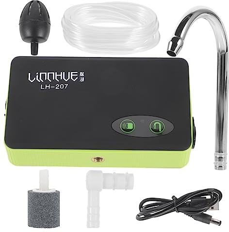 Gatuida Tragbare Sauerstoffpumpe Für Angeln Kleine Drei in Eins Wasserpumpe Mit Induktionsladung Grüner Ködermischer Und Belüfter Für Fischbecken Und Outdoor Einsatz