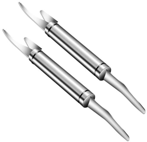 Ciieeo 2pezzi Scrostatore di Squame per Pesci in Acciaio 304 Comodo Sbucciatore per Pesci Pulitore Portatile per Gamberetti Utensile da Cucina Quotidiano