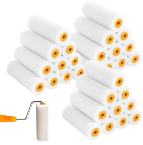 30 Pièces Rouleaux à Peinture, Petit Rouleau de 4 Pouces, Rouleau En Mousse Haute Densité, pour La Peinture de Meubles et Les Projets de Rénovation Domiciliaire