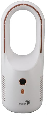 Qcwwy Ventilador de Escritorio sin Aspas, Ventilador de Mesa Portátil Silencioso de 6 Velocidades USB Tipo C con Carga y Pantalla para Dormitorio de Oficina, con Batería de 1800mAh