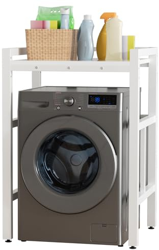 woshapce Washer Dryer Stand Stacking Kits, 3 Gear Height Adjustable Washing Machine Stacking Kits, Tumble Dryer Stacker Unit, 660lbs Max Load, 4X4cm Thick Metal Frame, for Bathroom Laundry Room