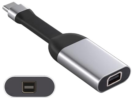 JSER USB4 Type-C Source USB5.0 USB-C Host to Mini DP Displayport 4K 60hz UHD Sink HDTV Monitor Adapter Ultra Slim Flat Cable 1080p Compatible avec ordinateur portable, tablette, téléphone