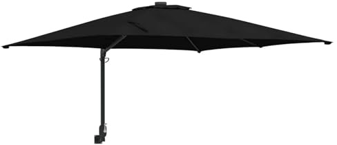 Vopese Garden Parasol Black 248,5 x 247,5 x 160 cm Polyester and Steel For outdoor, terrace, and garden shading purposes ZSSCJ-UK42003241UK