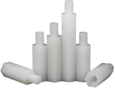 M2 M2,5 M3 M4 M5 M6 Männlich Weiblich Nylon Hex Abstandshalter Schwarz Weiß Board Rack Stud Kunststoff Abstand Schraube Bolzen Säule Säulen(5,40mm,M4(Head 6mm) 20Pcs)