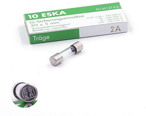 10x Fusible temporisé (T) en verre 2A / 250VAC 5x20mm