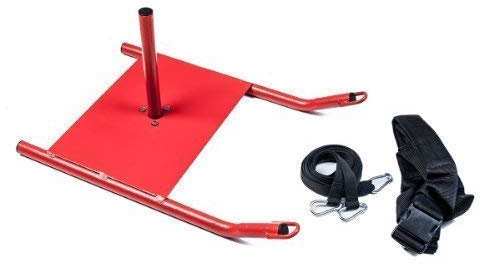 Agility Strength Training Fitness Speed Sled With Padded Shoulder Harness, Red, One Size