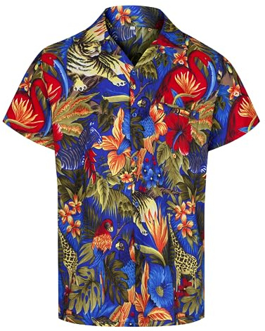 Chemise Hawaienne Homme à Manches Courtes pour Hommes - Chemise à imprimé Animaux de la Jungle pour Hommes Amusants et Chemise Homme de cerf - Accessoires pour Enterrement de Vie de garçon