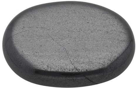 Hämatit Scheibenstein 3-5 cm Handschmeichler Edelstein Heilstein | Inkl. Edelsteinkarte | Flach & poliert – für die Hosentasche | Ideal als Geschenk