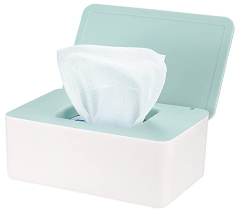 Feuchttücher-Aufbewahrungsbox, Feuchttücher-Box, Tücherspender-Halter-Kasten-Boxen, Toilettenpapier-Servietten-Behälter-Box mit Deckel für den Home-Office-Schreibtisch (Grün)