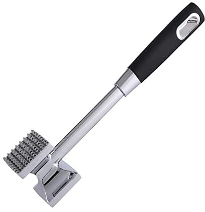 Royal Cuisine Meat Hammer Stainless Steel Meat Tenderizer Steak Hammer Double Sided Meat Mallet for Meat Beef Veal & Chicken Breasts Sturdy Grip