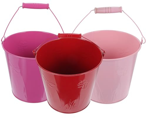 FONDOTIN 3 Pcs Mini Metal Buckets Small Galvanized Party Favor Buckets with Handles for Centerpieces Kids Crafts and Ideal for Party Favors, Succulents, Rustic Home Decor