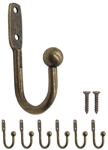 Fuxxer Garderoben-Haken, Bilderhaken, Wandhaken, Metall, Bronze, 4,7 cm x 2,5 cm, 6er Set