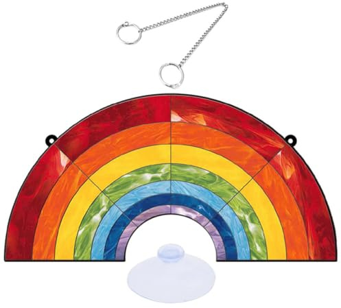 NUOBESTY Acrylic Rainbow Hanging Decoration 10 Inch Rainbow Pendant Wall and Door Ornament for Home Garden Porch Festive Room Decor