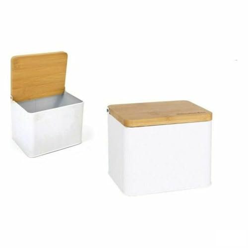 Privilege Salero con Tapa Metal Bambú 14 x 11 x 11 cm (12 Unidades) (14 x 11 x 11 cm)