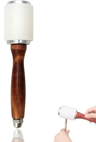 ieron Maillet en nylon et cuir de 212 mm avec manche en bois de vachette pour loisirs créatifs, estampage, couture, club