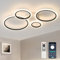Lámpara de techo LED regulable, lámpara de techo inteligente, 80cm lámpara de sala de estar Lámpara de techo LED regulable moderna, lámpara de sala de estar redonda con control remoto