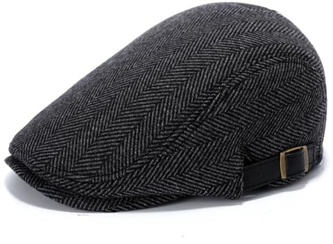 SAKTHIVEL Schiebermütze Herren Schirmmütze Flatcap Driving Cabbie Hat | Polyester-Wollmischung, weich und warm, Vintage-Optik, ideal für Alltag und Freizeit