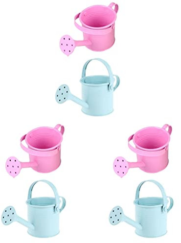 NOURIS Arrosoir, Cadeaux for Enfants 4 pièces arrosoir en Fer arrosoir en métal Bouilloire arrosoirs for Plantes arrosoir en Fer bidons arrosoir en métal Cadeaux for Enfants(Pink+sky-bluex3pcs)