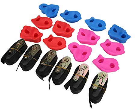 Masyrt Kinder-Kletterset für Felsbäume mit 6 Ratschengurten und Rissfestem Klettergriff-Set