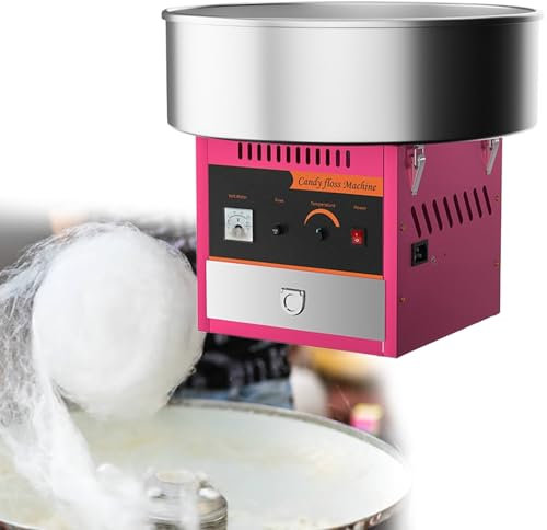 GESAIDES Cotton Candy Machine Commercial, Efficiently Cotton Candy Maker Machine with Stainless Steel Bowl, Sugar Scoop, Candy Floss Maker, for Home, Party, Festival