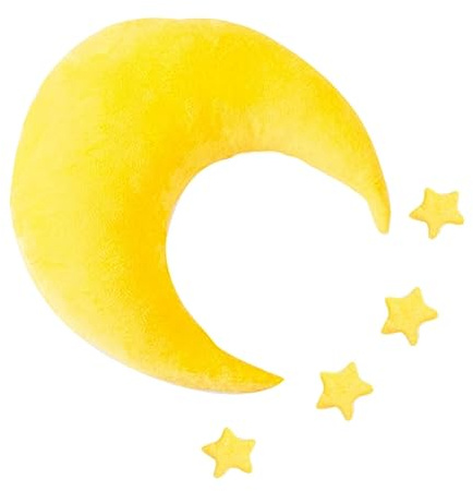 Babyfotografie Kissen Stern und Mond 5 Stück Gelb für Neugeborene | Polyesterfaser, Weich und Dekorativ, Fotorequisite für Neugeborenen Shootings und Monatsbilder