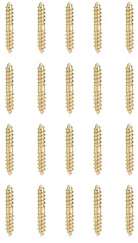 20 Pcs Vite per Tassello in Legno 5 * 30 Mm, Vite a Doppia estremità del Connettore di Mobili, AlNuovo di Zecca e di Alta qualità, Realizzato in Materiale di Ferro Premium,