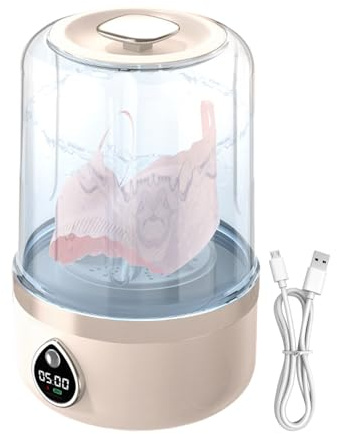 Mini machine à laver portable pour sous-vêtements, 21 x 13 x 13 cm, appareil de nettoyage en profondeur, nettoyeur de linge compact, outil de nettoyage de vêtements pour camping, voyage, appartement