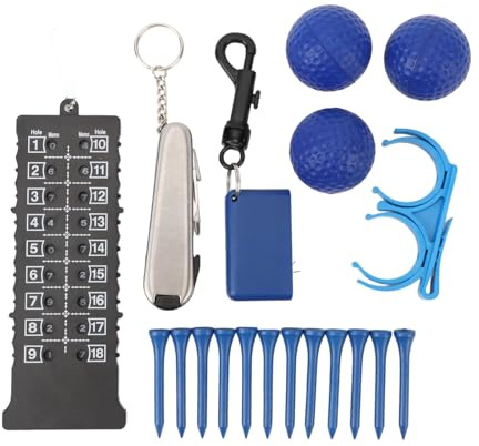 CHICIRIS Golf-Accessoire-Tasche Golf Aufbewahrungstasche Organizer mit Mehrzwecklager mit Großer Kapazitätsdesign Modisches PU-Leder für Tees Ball Clamp Pinsel (Blue)