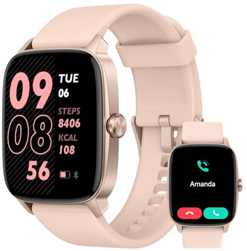 YMZ Smartwatch Damen Herren, 1.85 Fitness Tracker mit Bluetooth Anrufe, KI Sprachassistent, 100+ Sportmodi, Herzfrequenz SpO2 Schlafmonitor Schrittzähler, IP68 Wasserdicht Sportuhr für iOS Android