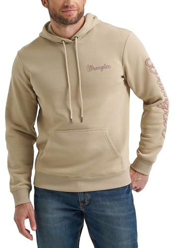 Wrangler Herr Western långärmad huvtröja med huva, trenchcoat, XL