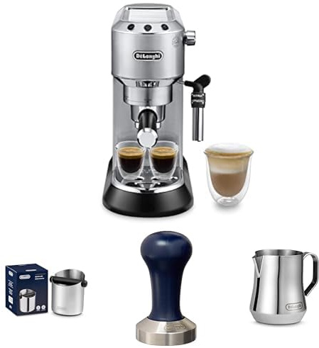 De'Longhi Dedica Style EC 685.M – Espresso Siebträgermaschine + Tamper + Abklopfbehälter + Milchkännchen