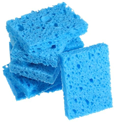 20PCS Special High Temperature Sponge, Cleaning Solder Sponge, 40x60x10mm for Soldering Rework Station Iron Tips Cleaner Half Round, Blue