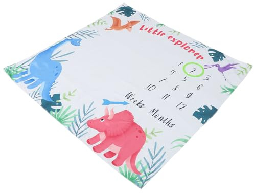 Babyfotodecke 1 Satz Dinosaurier Monatsfoto Requisiten | Polyester, für Jungen und Mädchen, Geeignet für Registry und Taufanlass