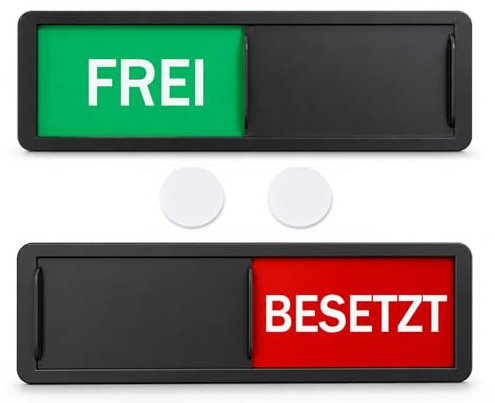 FREI - BESETZT Schild, 17.8 x 5 cm Frei Besetzt Zeichen mit Schieber, Vacant Occupied Schiebeschilder, Magnetisches & Selbstklebendes, Besprechungsräume Raumstatus Toilette Raumschild