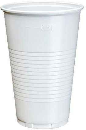Trinkbecher, PP 0,5 l Ø 9,5 cm 13,7 cm Weiss mit Schaumrand. EinwegTrinkbecher, PP. Menge: 1600 St