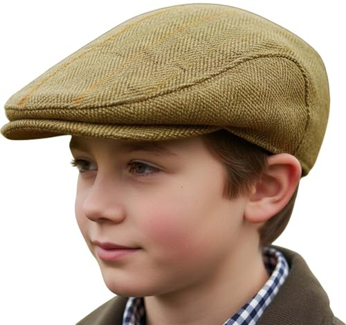 Game Technical Apparel Kids Derby Tweed Flat Cap Teflon Coated Hat