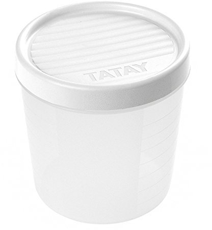 Tatay Tupper Hermético 1L Twist | Tapa de Rosca | Recipientes Herméticos Para Alimentos | Apto Microondas, Lavavajillas, Nevera, Congelador | Plástico Libre de BPA | 12x12x12,5 cm, Blanco
