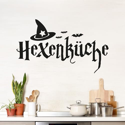 GRAZDesign Wandtattoo Küche Hexenküche | Wandaufkleber Sprüche selbstklebend - 51x30cm / 070 schwarz